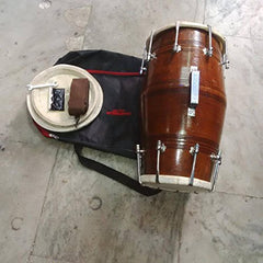 Professional Sheesham Wood Bolt Fitting Dholak Drum - Brown | Perfectly Symmetric Round Dholak - Dholak For Festival, Wedding, Satsang | Very Easy To Tune