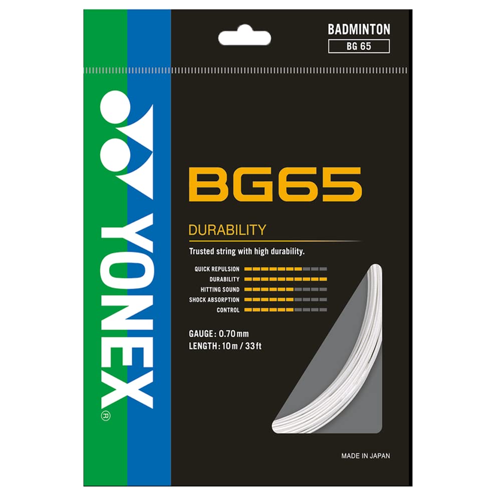 Yonex Titanium BG 65 Badminton Strings, Colour - White Yonex Titanium BG 65 Badminton Strings, Colour - White