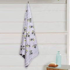 Rangoli Rose & Heart 100% Cotton Bath Towels 900 Gsm | Ultra Soft & Super Absorbent Bathing Towel (Grey) - Pack Of 2
