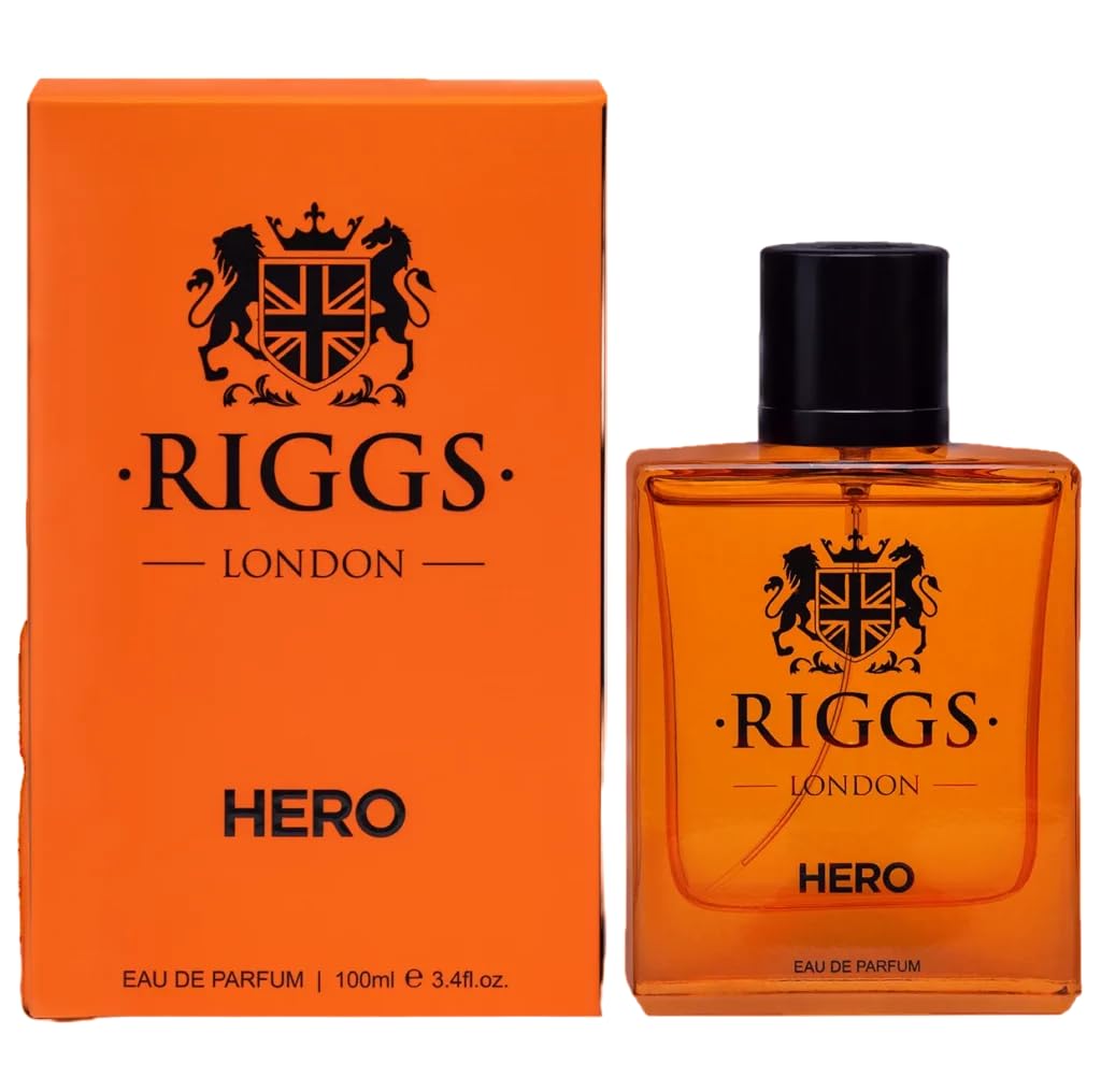 Riggs London Hero Eau De Parfum 100ml 3.4 Fl.oz. Perfect Gift For Husband | Long Lasting Riggs London Hero Eau De Parfum 100ml 3.4 Fl.oz. Perfect Gift For Husband | Long Lasting