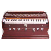 Musical Instrument Harmonium - 7 Stopper (5 Stops 2 Drones), 3 1/4 Octave, 39 Keys, Two Reeds (Bass+ Male) | Tuning 440 Standard Pitch - Two Side Carry Handles, Jaali Frame On Keys