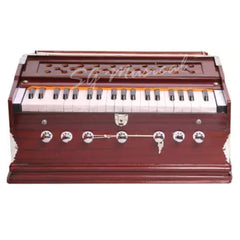 Musical Instrument Harmonium - 7 Stopper (5 Stops 2 Drones), 3 1/4 Octave, 39 Keys, Two Reeds (Bass+ Male) | Tuning 440 Standard Pitch - Two Side Carry Handles, Jaali Frame On Keys