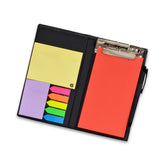 Notepad Memo Holder Desk Organizer With Colorful Sticky Notes Home, Office Gift Set With Pen (Red)
