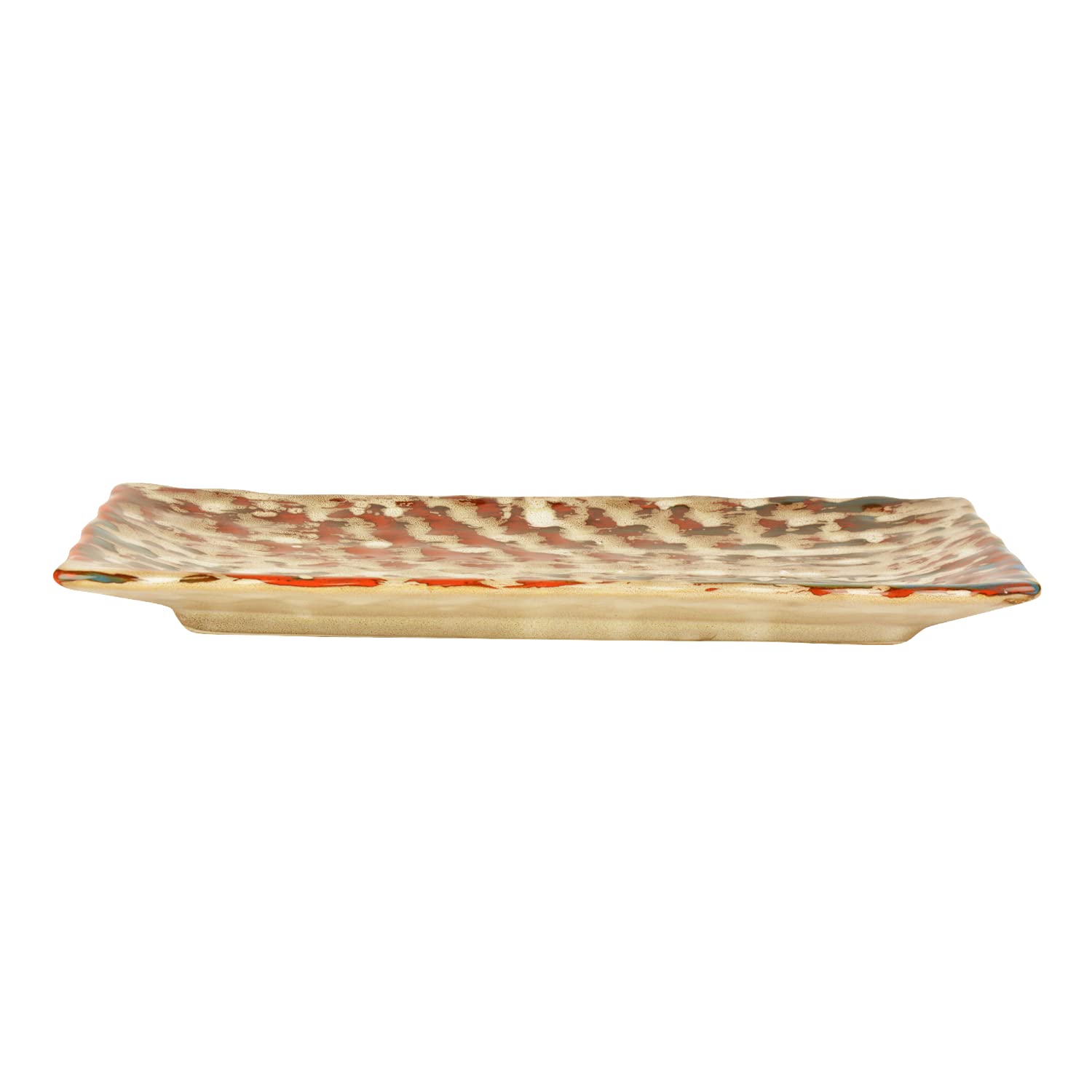 Hand Brush Stroke Design Ceramic Rectangular Platter - Multicolor, Length: 30 Cm, Width: 12 Cm | Starter Serving Tray Hand Brush Stroke Design Ceramic Rectangular Platter - Multicolor, Length: 30 Cm, Width: 12 Cm | Starter Serving Tray