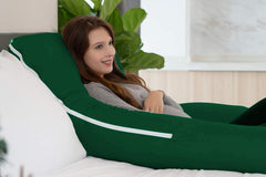 Premium Multipurpose Microfiber Pregnancy Pillow For Pregnant Women - Dark Green | 100% Cotton, Zippered Cover, Lightweight, Removable Cover, Full Body Pillow, Soft Pillow - Pack Of 1