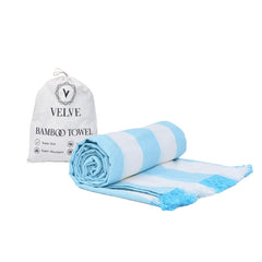 Velve 100% Bamboo Bath Towel 270 Gsm | 2x Softer & Absorbent Than Cotton Towels | Skin Friendly With Non-Toxic Colors (Aqua Blue)