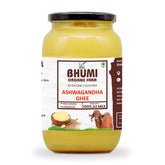 100% Natural Ashwagandha Ghee By Bhumi Organic Farm | Rich In Protein Fiber Healthy A2 Gir Cultured Cow Ghee Good For Hair Growth | (250ml) 8.4 Ounce | Jar Pack