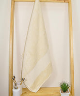 Rangoli Soft Absorbent Durable Towels Earthly Egyption Cotton Plush Oversized Bath Towel 600 Gsm (Cream)