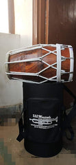 Sheesham Wood 18 Inch Dholak With Bag - Brown | Dholak For Festival, Wedding, Satsang - Very Easy To Tune, Goat Skin For Bast & Great Sound Quality
