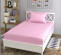 Bedsheet Single Bed With 1 Pillow Cover - 60 X 90 Inches, Baby Pink | Ideal For Home, Hotel, Guest House | Soft, Elegant Microfiber For Ultimate Comfort