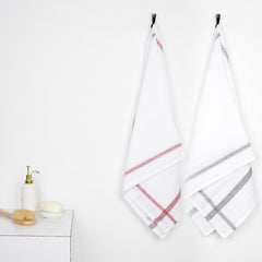Thirsty Towel By Doctor Towels 600 Gsm | Double Cloth Cotton Bath Towel Quick Dry, Super Soft, High Absorbent | Red - Grey (Pack Of 2)