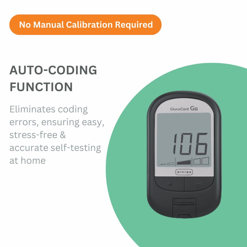 Arkray Glucocard G+ Advance Glucometer Machine | Free 100 Test Strips + 25 Trustlet Lancet Combo Arkray Glucocard G+ Advance Glucometer Machine | Free 100 Test Strips + 25 Trustlet Lancet Combo