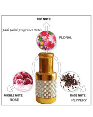 Menjewell Fasli Gulab Attar Perfume 6ml 0.2 Fl.oz. Unisex Fragrance | Non Alcoholic