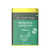 Tea And Twigs Moringa Green Tea - 30gm, 1.05 Ounce, 15 Pyramid Teabags | Wellness Boost, Superfood Medicinal Tea - Caffeine Free