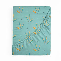 Elastic Fitted Bedsheets With 2 Pillow Covers - Size 78 X72+10 Inches, Mint Green | King Size Bed With All Around Elastic 220 TC Super Soft Breathable
