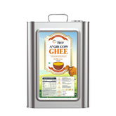 100% Natural A2 Gir Cow Ghee By Netar | Rich In Vitamins A & E Healthy Desi Ghee For Sweets | (5 Litr) 169.0 Ounce | Tin Container