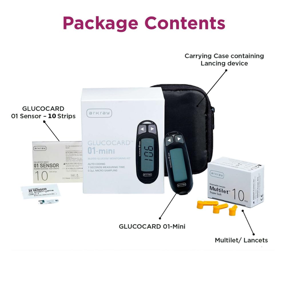 Arkray Max 01 Mini Blood Glucose Monitoring Kit With 10 Strips | Japanese Technology Arkray Max 01 Mini Blood Glucose Monitoring Kit With 10 Strips | Japanese Technology