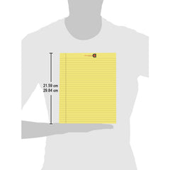 Wide Ruled 10.5x8.5 Yellow & Green, Inch 50-Sheet Lined Writing Note Pad, For Everyday, Pack Of 12