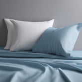 1 Bedsheet, 1 Fitted Sheet, Elastic With 2 Pillow Covers - King Size - 78 X 80 Inches, Light Blue | 100% Egyptian Cotton For Premium Quality & Softness