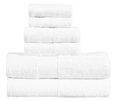 Fash Home International Micro Twist 2 Bath +2 Hand + 2 Face Towel 1200 Gsm | Pack Of 6 (Snow White)