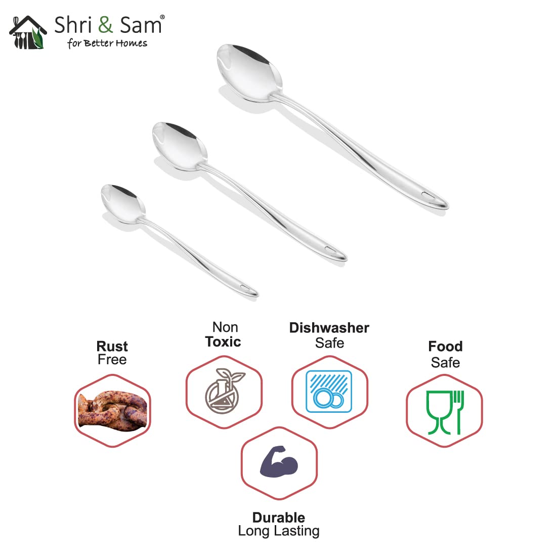 Silver Stainless Steel Sigma King Medium Basting Spoon Solid, 28 Cm | Easy To Clean & Dishwasher Safe Silver Stainless Steel Sigma King Medium Basting Spoon Solid, 28 Cm | Easy To Clean & Dishwasher Safe