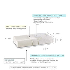 Cervical Pillow, For Neck Pain & Shoulder Pain Relief, White - XXL King Size | Memory Foam Pillow For Sleeping, Orthopedic Contour Pillow For Spondylitis | Removable, Medical Pillow - Pack Of 2