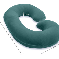 C Shaped Pillow, Pregnancy Pillow For Pregnant Women, Maternity Pillow, Green Color | Pregnancy Gifts For Women, Maternity Soft Pillows For Pregnancy Sleeping, Washable Velvet Cover