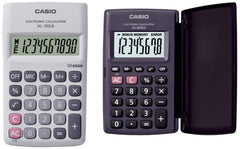 Casio HL-100LB Portable Calculator, 10 Digit & Casio HL820LV-BK Portable Calculator With Flap Cover | Pocket Size Calculator