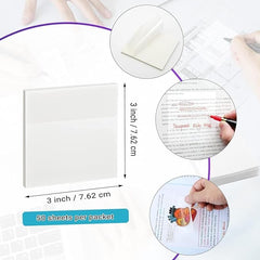 Transparent Sticky Note Pads - 100 Pcs | Suitable For Reading, Study, Office, School, Sticks