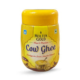 Natural Premium Cow Ghee By Molten Gold | Rich In Vitamin A, D, E & K Healthy Desi Ghee For Cooking | (500ml) 16.9 Ounce | Jar Pack