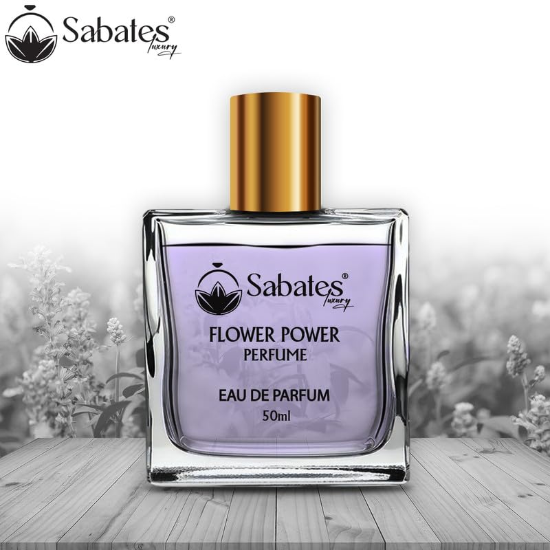 Sabates Flower Power Eau De Perfume 50ml 1.6 Fl.oz. | Classic Feminine Elegance Fragrance | Long Lasting Premium Scent Sabates Flower Power Eau De Perfume 50ml 1.6 Fl.oz. | Classic Feminine Elegance Fragrance | Long Lasting Premium Scent