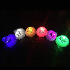 Zhenan Led Badminton Feather Shuttlecocks Dark Night Glow Birdies Lighting For Outdoor & Indoor Sports Activities | Multicolour , Pack Of 6
