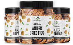 Natural Dried Figs Afghani Anjeer By GreenFinity 750gm, (250gm*3) Each | Natural Sweet Flavor Anjeer Dry Fruits Anjeer Jar | 8.8 Ounce Each