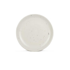 Ceramic Quarter Plates Set Of 6, White Speckle Earth Series | Premium Stoneware Snacks Plates Set - Dessert Plates | Small Plates With Matte Finish - Microwave Safe & Chip Resistant