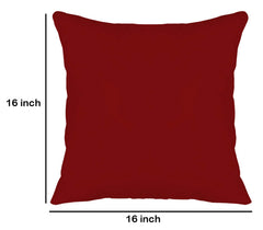 Microfiber Filled Floor Cushion, Decorative Throw Pillow, Maroon - 16 X 16 Inch | Home Décor Pillow, Sofa & Bed Cushion | Soft & Comfortable Pillow, Model No - F_26_kubmart016867 - Set Of 2