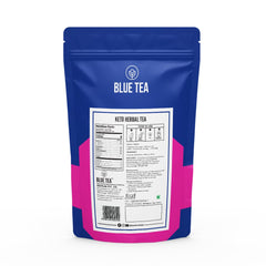 Blue Tea Caffeine Free Keto Herbal Tea - 30 Pyramid Tea Bags In Zip Lock Pack | Made With Garcinia Dandelion Hibiscus - Gluten Free, Non-GMO, Zero Sugar, 100% Vegan