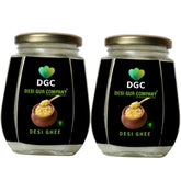 Natural A2 Desi Ghee By Desi Gur Company | Rich In Nutrients & Delicious Healthy Desi Ghee Good For Baking | 500ml (250ml * 2) 16.9 Ounce | Jar Pack