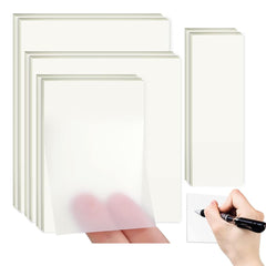 Transparent Sticky Notes, 4 Sizes Clear Writable Self-Adhesive Memo Pads, Waterproof - 400 Sheets