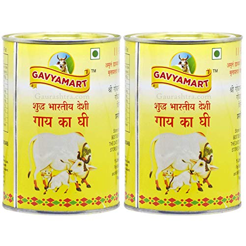 100% Pure Indian A2 Cow Ghee By Gavyamart | Rich In Healthy Fat Nutrients Desi Cow Ghee Perfect For Heart Health | 2 Litr (1 Litr * 2) 67.6 Ounce | Tin Pack