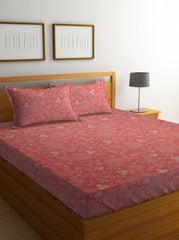 100% Microfiber Double Bedsheets Queen Size With 2 Pillow Covers - 85 X 85 Inches, Pink | Super Soft Premium Brushed Glace Cotton Bedsheet