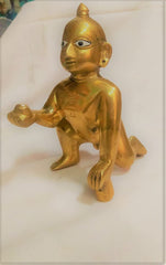 Laddu Gopal God Idol, Thakur Ji, Bal Gopal Ji Statue, Gold, Brass, Size - No. 2, Religious, All Occasions & Festivals Idol