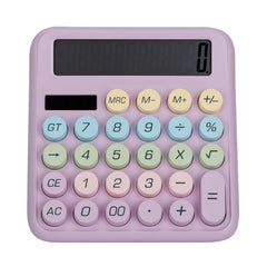 Bluetick Desktop Calculator - 12 Digit Display | Big Buttons | Solar Power | 1 Year Warranty | Aesthetic Candy Color (Purple)