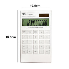 Deli W39258 Calculator Big Size With 12 Digit Steps | 3 Years Warranty | With Steps Check And Correct Desktop Calculator - White