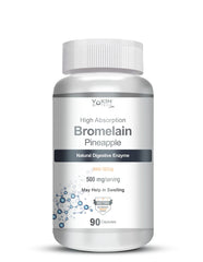 Vokin Biotech Bromelain Pineapple Digestive Enzyme- 2400 Gdu/ G - 500 Mg | 90 Capsules 150gm 0.3lbs