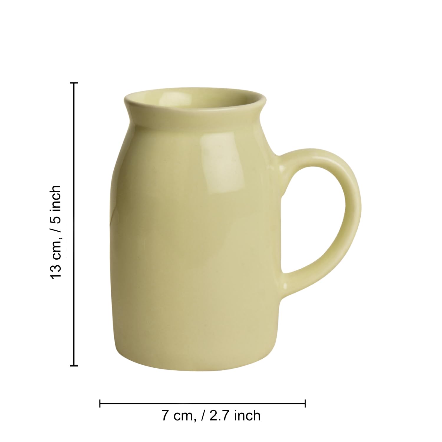 Ceramic Mason Jar Mugs Set Of 2 - 500ml Each, Yellow | Cold Coffee Mugs - Smoothie Mugs - Bottle Mugs Ceramic Mason Jar Mugs Set Of 2 - 500ml Each, Yellow | Cold Coffee Mugs - Smoothie Mugs - Bottle Mugs