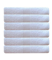 Akin Premium Cotton Bath Towels 3000 Gsm (Pack Of 6) - White