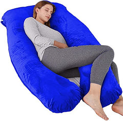 Pregnancy Pillow, Maternity Body Pillow For Sleeping, U Shaped, Royal Blue - 55 Inch | Full Body Pillow, Pregnancy Pillow For Pregnant Women, Support Belly & Back, Removable Velvet Cover