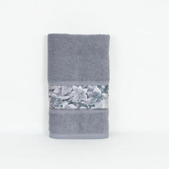 Rangoli 100% Cotton Fibre Bath Towels 450 Gsm | Highly Durable & Absorbent With Printed Border | Quick Drying Towels (Grey)