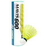 Yonex Mavis - 600 Nylon Badminton Shuttlecock , Fast Recovery | Yellow , Pack Of 6