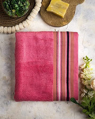 Pure Cotton Bath Towel 500 Gsm | Soft Towel Absorbent Super Soft & Comfortable Quick Drying Towel (Pink)